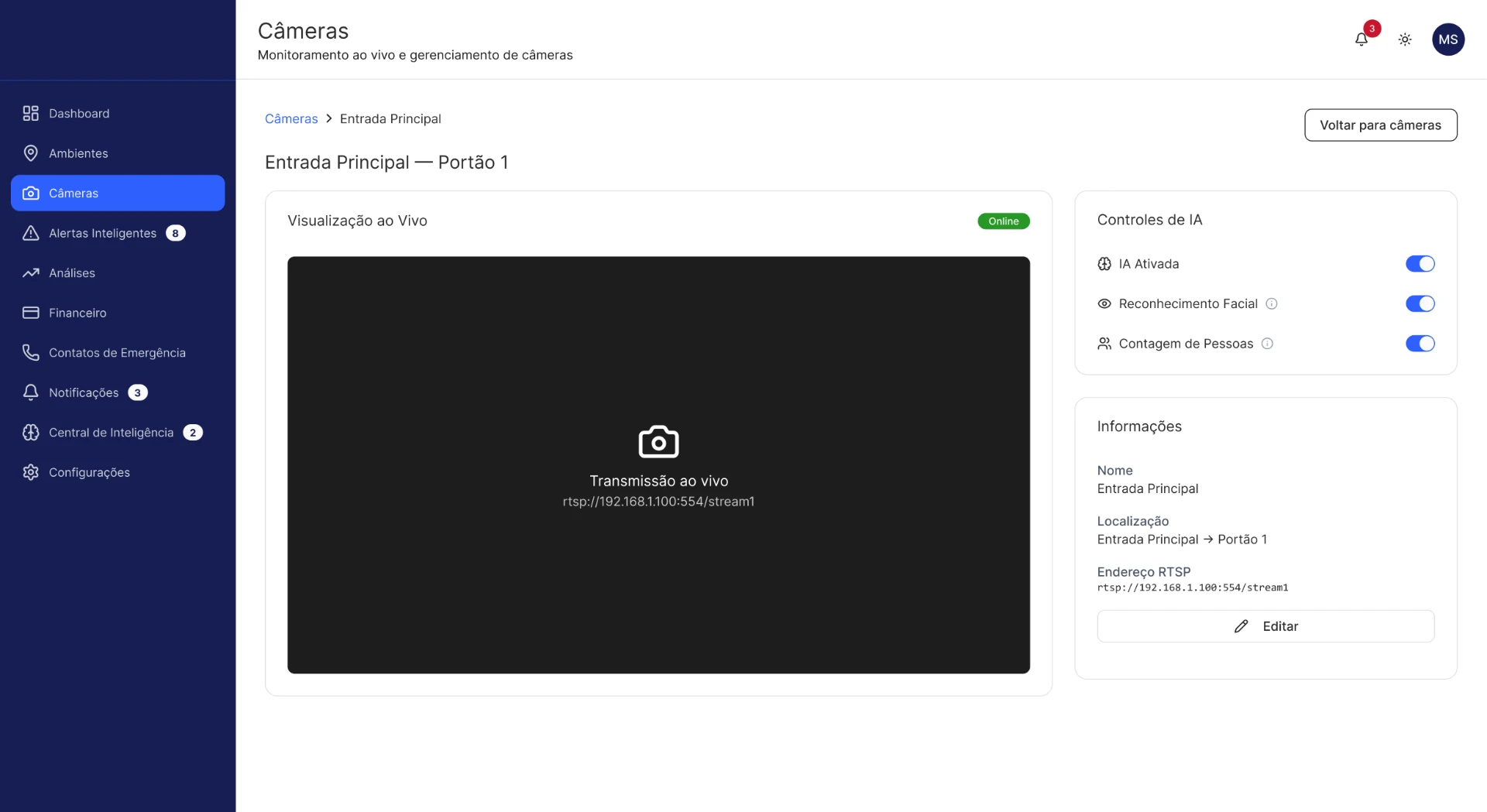 Tela 3 do Sistema de Alerta de Risco