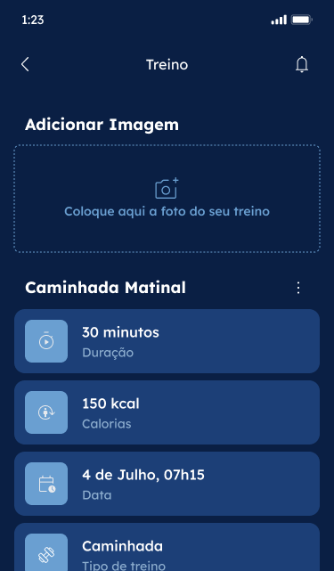 Treino concluído — resumo da atividade