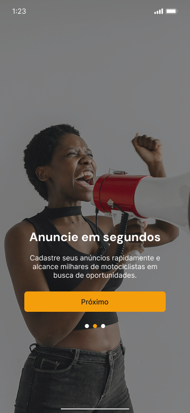 Onboarding — anuncie em segundos