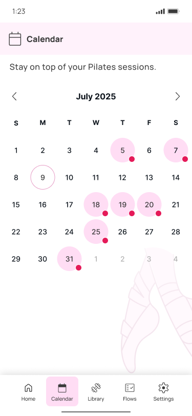 Calendário do mês