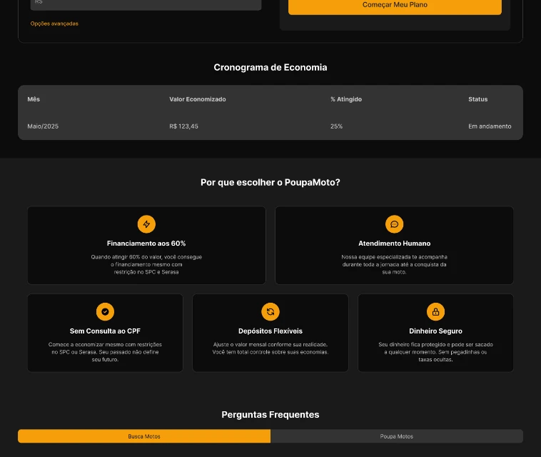 PoupaMoto — simulador e cronograma de economia